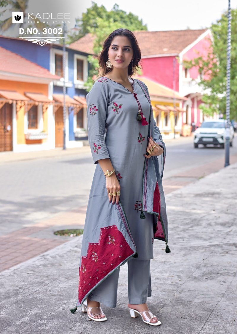 Vasant By Kadlee Heavy Rayon Kurti With Bottom Dupatta